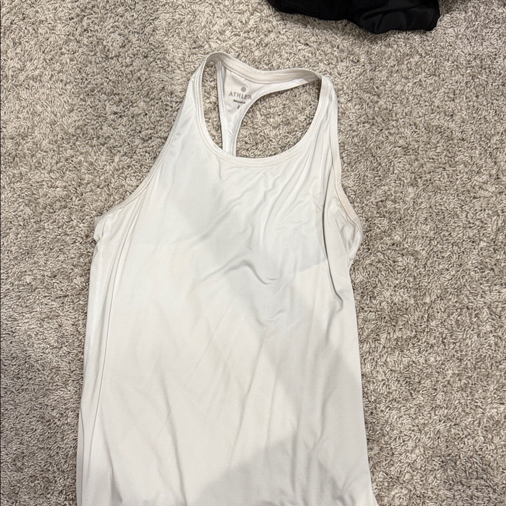 Athleta Ivory Racerback Tank Top Size Small